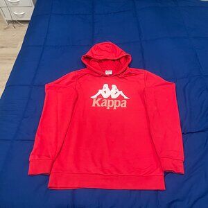 Kappa Logo Hoodie - Size Medium - Bright Red